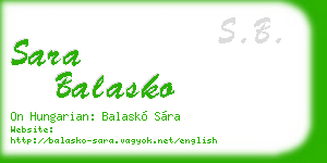 sara balasko business card